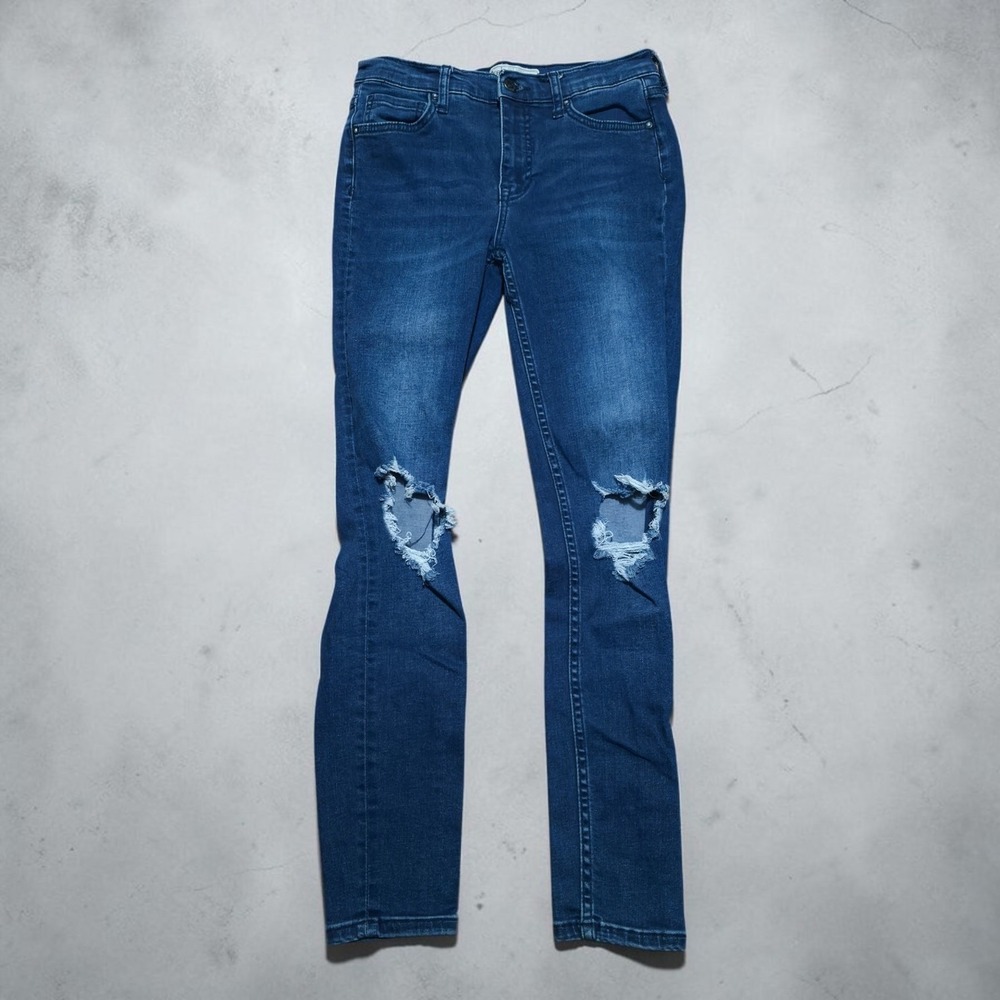 Free People Distressed Skinny Jeans High Rise Crop Womens 26 x 26 Stretch